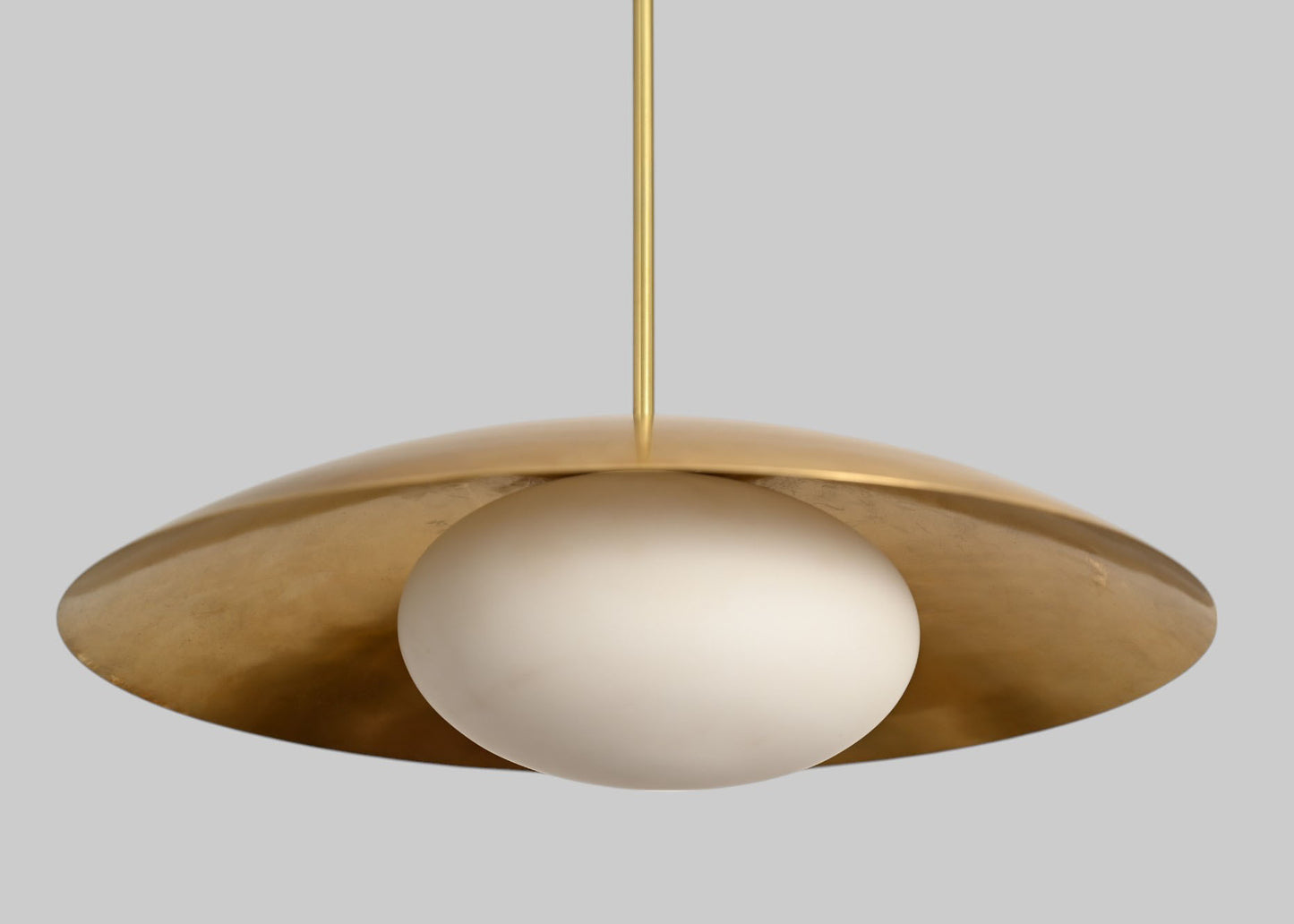 Handmade Brass Flush Mount Pendant Light – Mid-Century Modern Ceiling Lamp – Aldorno Design for Dining & Living Rooms
