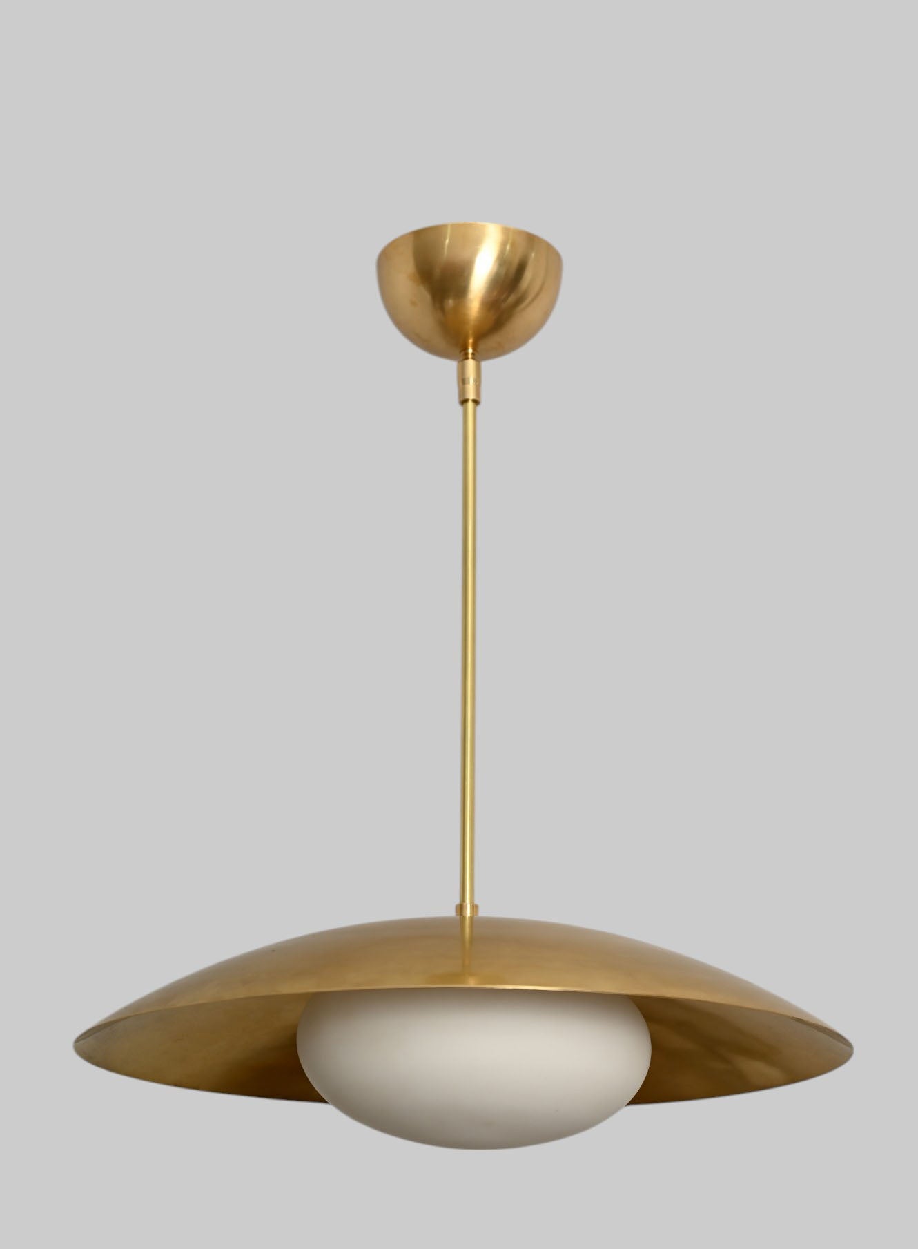 Handmade Brass Flush Mount Pendant Light – Mid-Century Modern Ceiling Lamp – Aldorno Design for Dining & Living Rooms