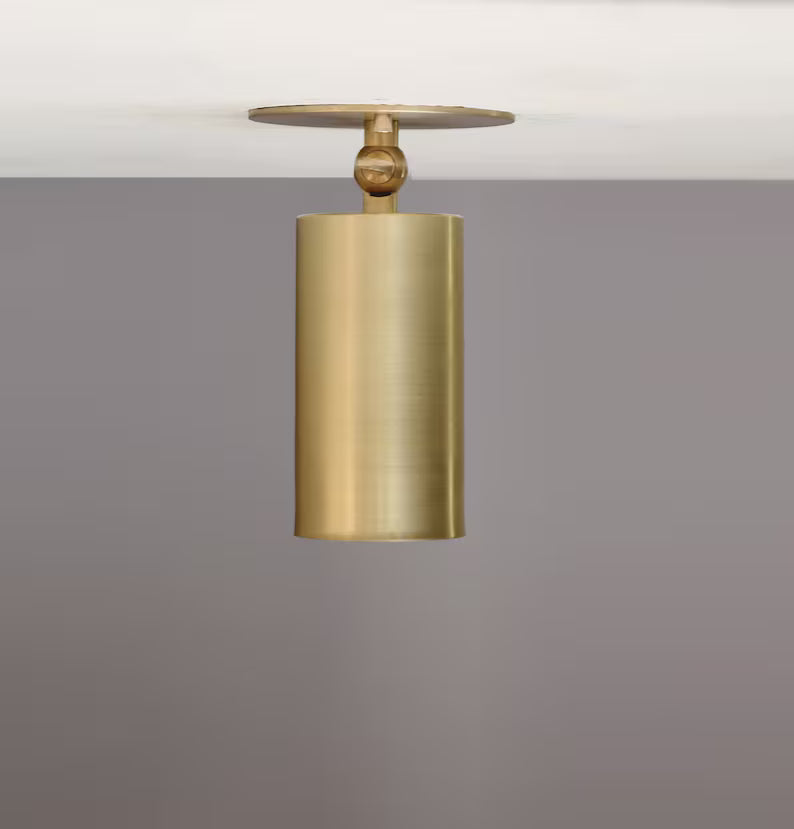 Adjustable Angle Brass Ceiling Spotlight – Modern Flush Mount Light | UL Listed