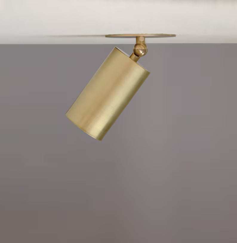 Adjustable Angle Brass Ceiling Spotlight – Modern Flush Mount Light | UL Listed