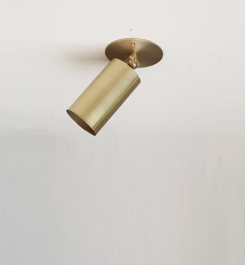 Adjustable Angle Brass Ceiling Spotlight – Modern Flush Mount Light | UL Listed