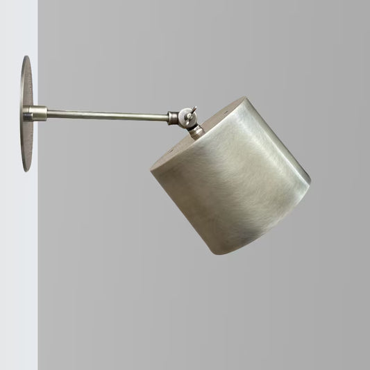 Tall Mid-Century Brass Wall Sconce – Handcrafted Cylinder Light Fixture