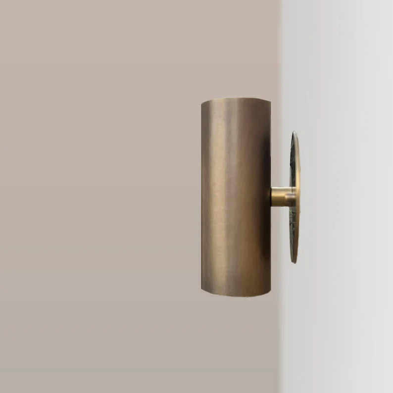 Up and Down Light – Handcrafted Brass Cylinder Wall Sconce | Luxe Mid-Century Modern Accent Light