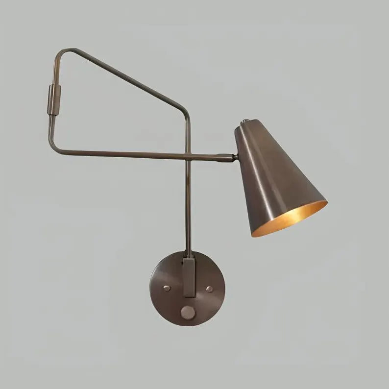 Modern Brass Adjustable Wall Lamp – Mid-Century Swing Arm Sconce