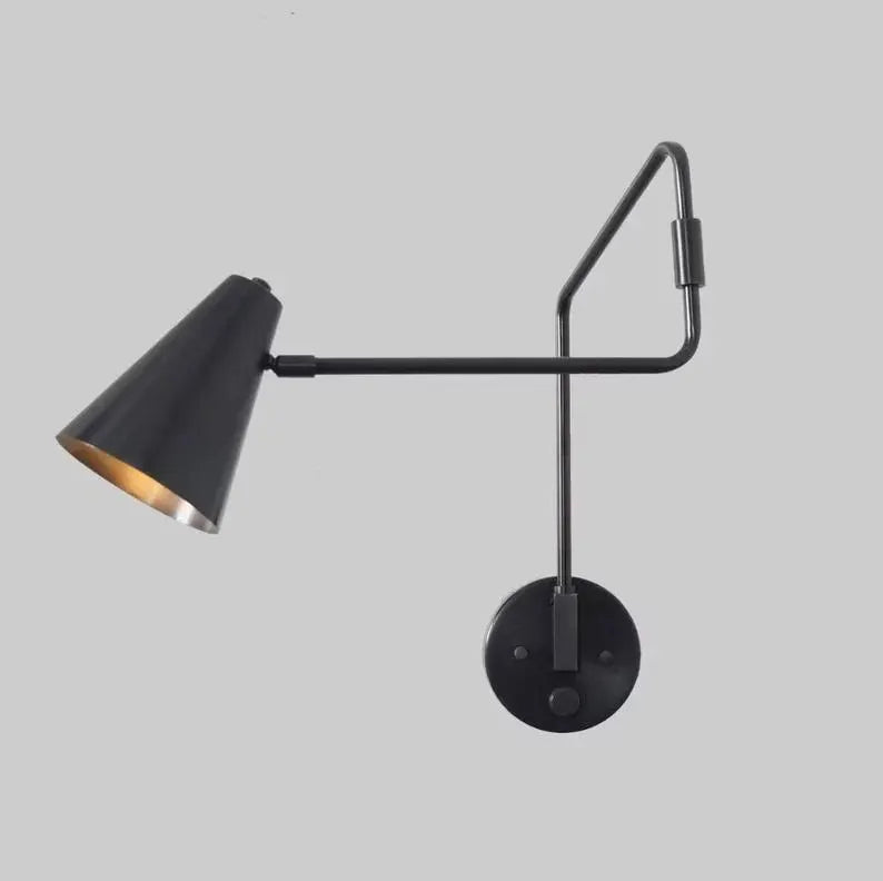 Modern Brass Adjustable Wall Lamp – Mid-Century Swing Arm Sconce