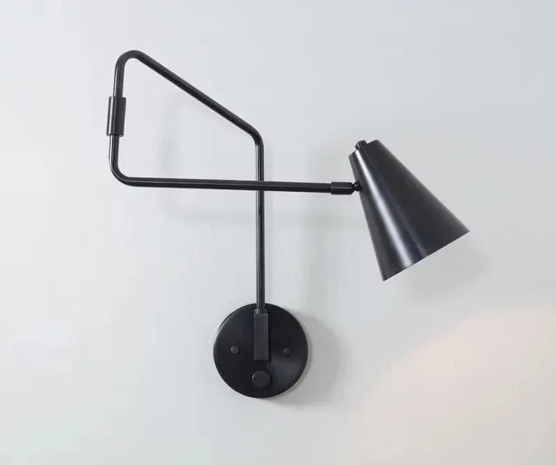 Modern Brass Adjustable Wall Lamp – Mid-Century Swing Arm Sconce