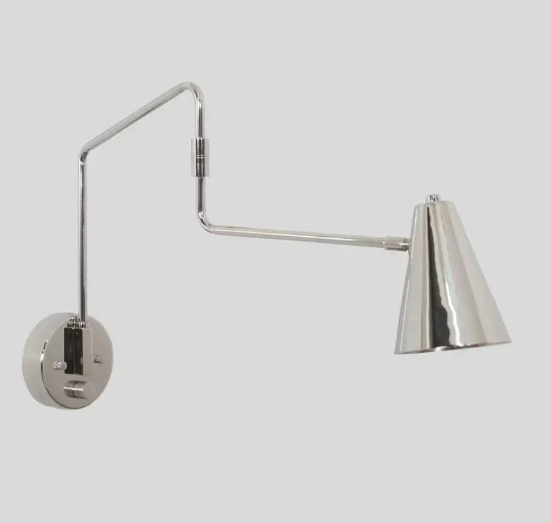 Modern Brass Adjustable Wall Lamp – Mid-Century Swing Arm Sconce