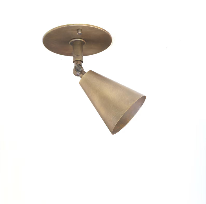 Solid Brass Ceiling Spotlight – Directional Modern Light | UL Listed | Handmade