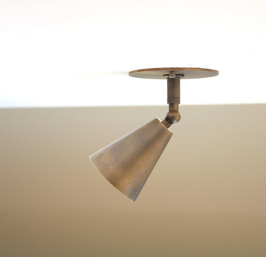 Solid Brass Ceiling Spotlight – Directional Modern Light | UL Listed | Handmade
