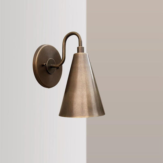 Vintage Handmade Wall Sconce – Aged Brass Mid-Century Light Fixture