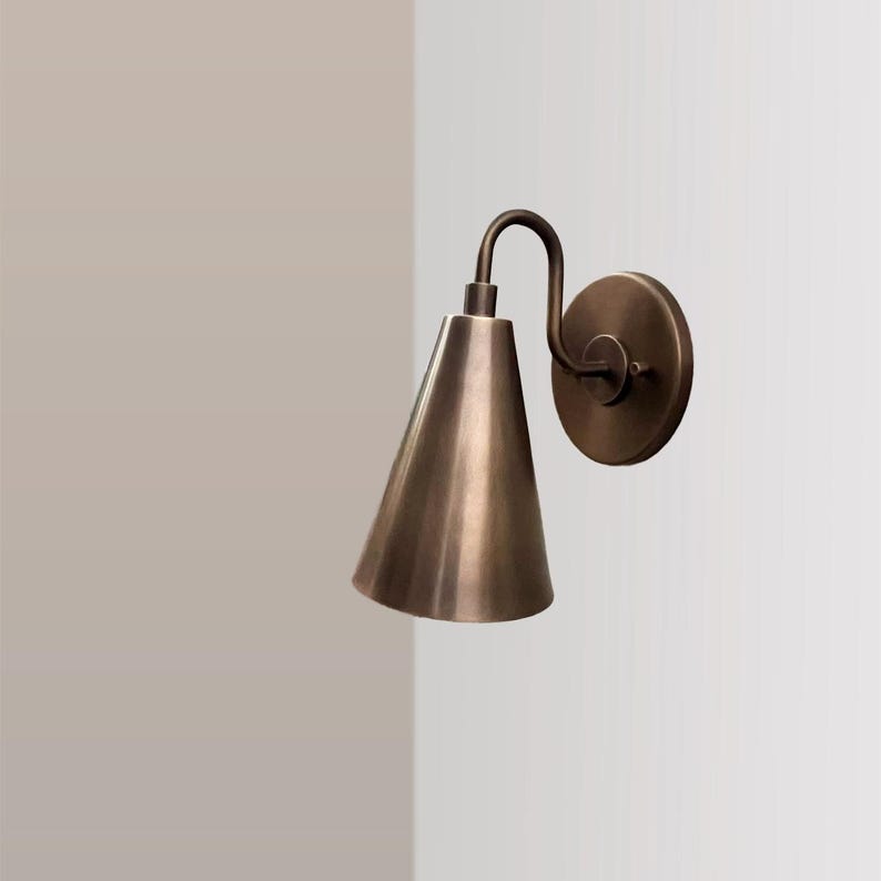 Vintage Handmade Wall Sconce – Aged Brass Mid-Century Light Fixture