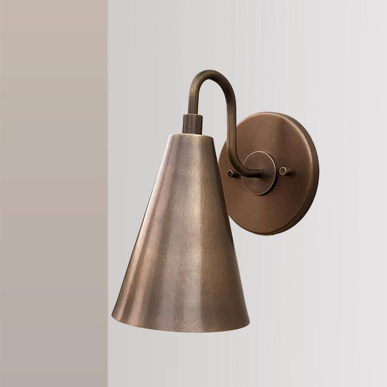 Vintage Handmade Wall Sconce – Aged Brass Mid-Century Light Fixture