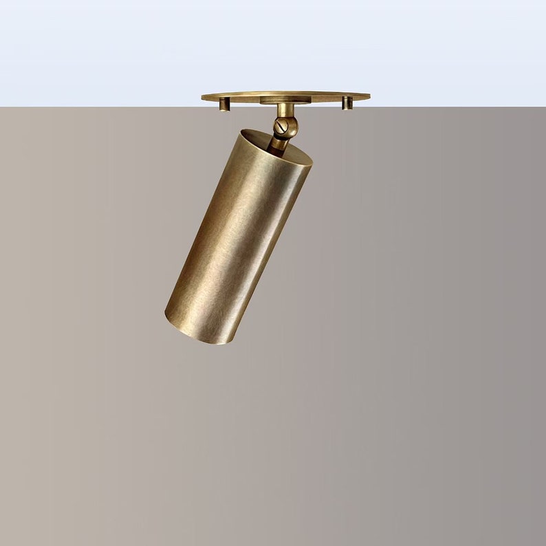 Adjustable Brass Ceiling Spot Light – Modern Antique Finish | Handcrafted Solid Brass Fixture