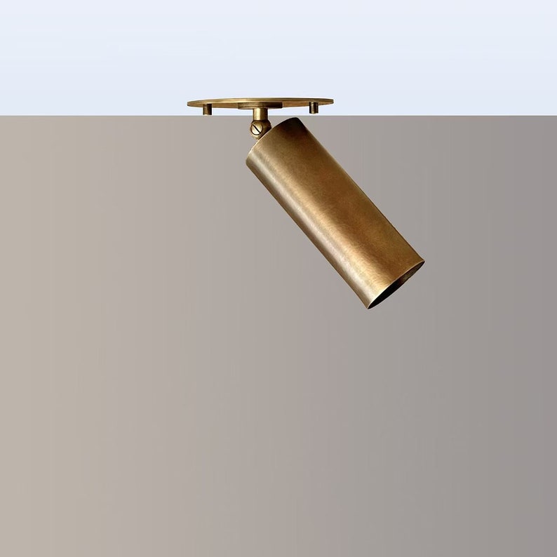Adjustable Brass Ceiling Spot Light – Modern Antique Finish | Handcrafted Solid Brass Fixture