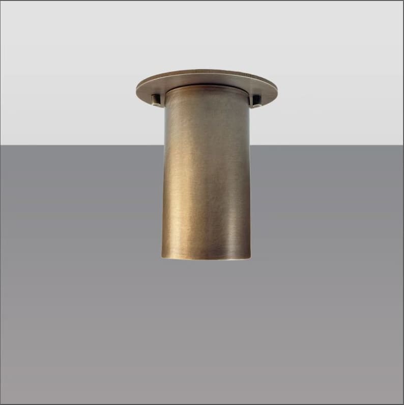 Antique Brass Ceiling Spot Light – Modern Semi Flush Cylinder Fixture | Solid Brass Accent Lighting for Hallways, Kitchens, Living Spaces