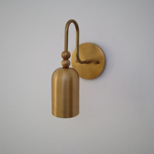 Handcrafted Raw Brass Wall Lamp – Modern Bell-Style Sconce with Sculptural