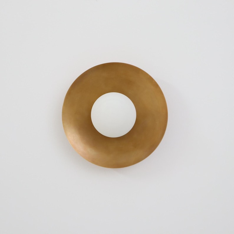 Modern Brass Dish Wall Lamp Curved Wall Light for Ambient Accent Lighting