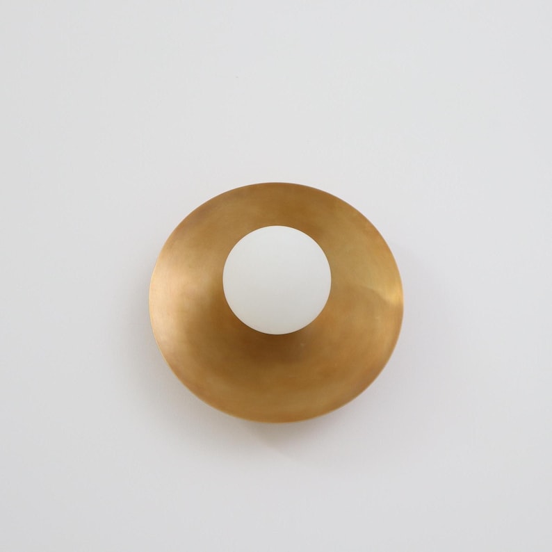 Modern Brass Dish Wall Lamp Curved Wall Light for Ambient Accent Lighting