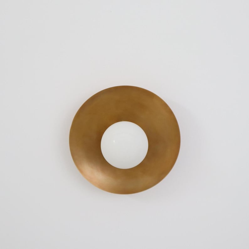 Modern Brass Dish Wall Lamp Curved Wall Light for Ambient Accent Lighting