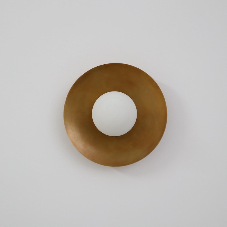 Modern Brass Dish Wall Lamp Curved Wall Light for Ambient Accent Lighting