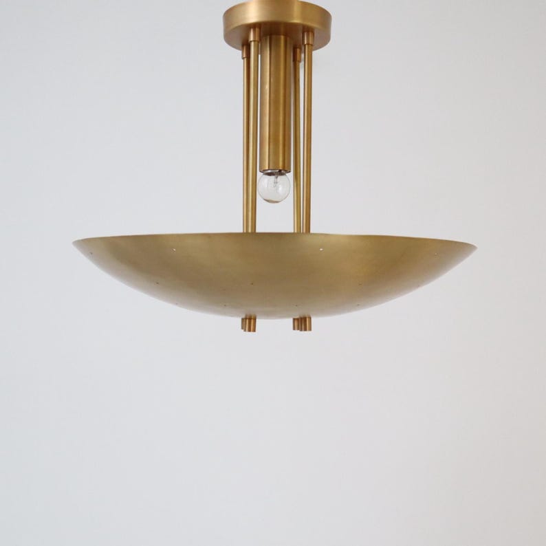 Handcrafted Brass Dome Pendant Light – Modern Mid-Century Ceiling Fixture