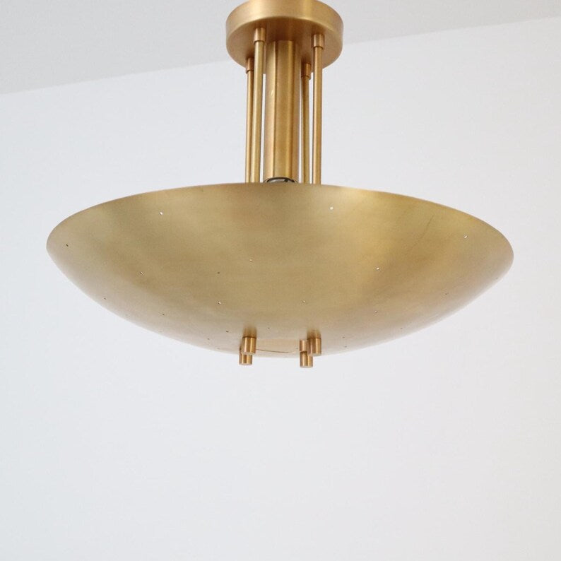 Handcrafted Brass Dome Pendant Light – Modern Mid-Century Ceiling Fixture