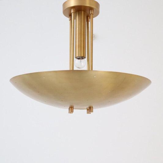 Handcrafted Brass Dome Pendant Light – Modern Mid-Century Ceiling Fixture
