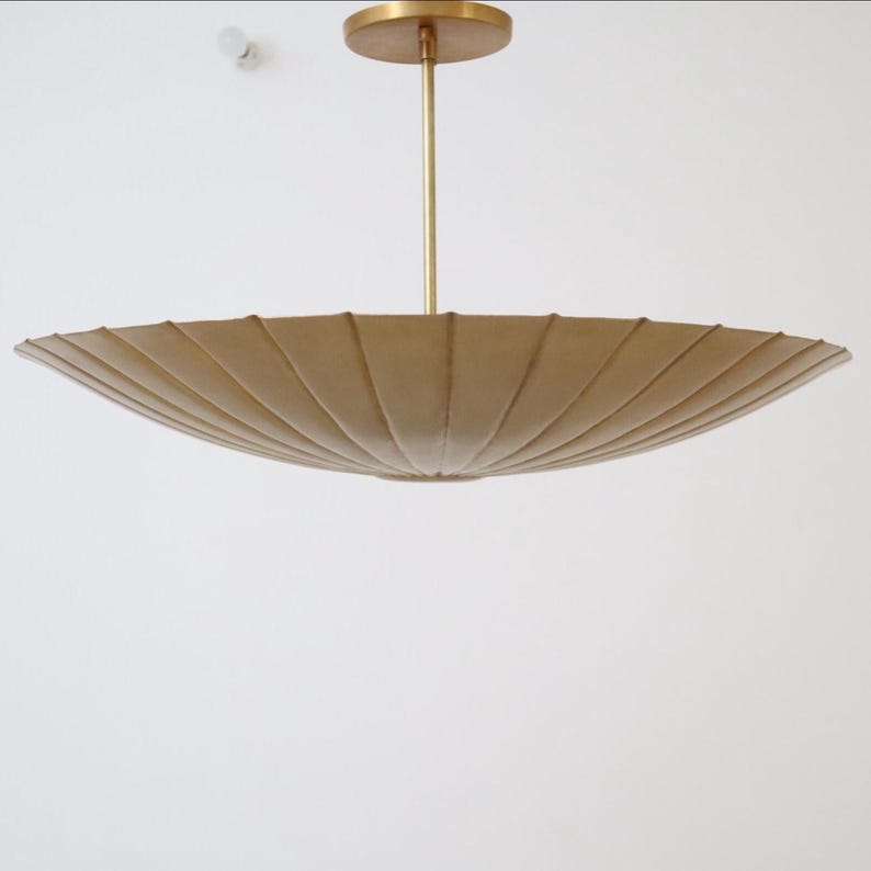 Handcrafted Sculpted Brass Pendant – Large Textured Ceiling Light in Raw Finish