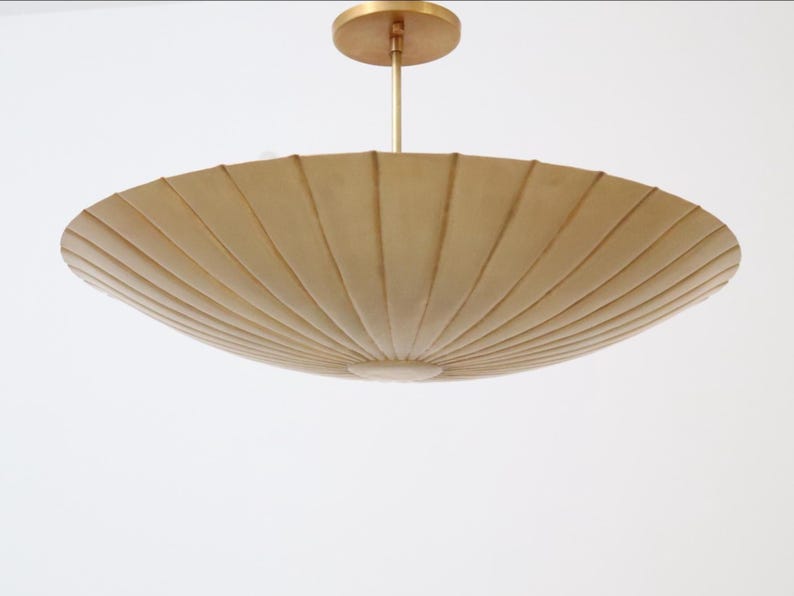 Handcrafted Sculpted Brass Pendant – Large Textured Ceiling Light in Raw Finish