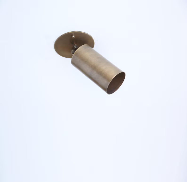 Adjustable Angle Brass Ceiling Spotlight – Modern Flush Mount Light | UL Listed