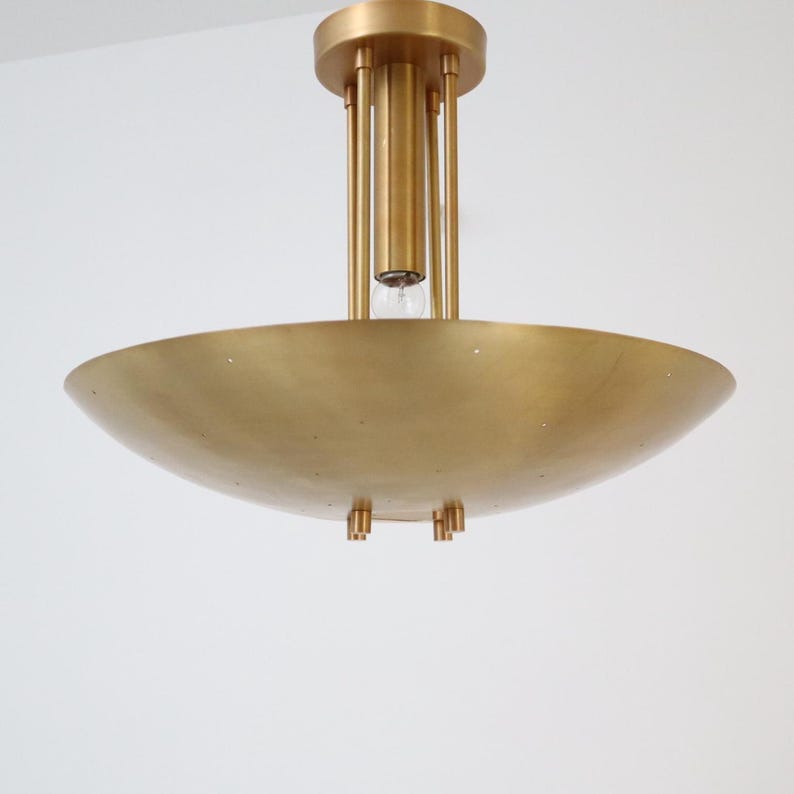 Handcrafted Brass Dome Pendant Light – Modern Mid-Century Ceiling Fixture