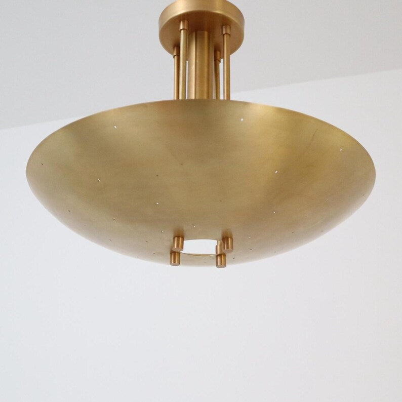 Handcrafted Brass Dome Pendant Light – Modern Mid-Century Ceiling Fixture