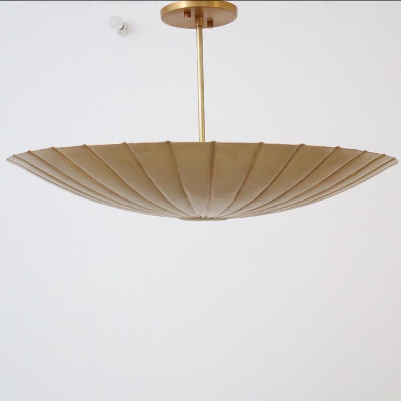Handcrafted Sculpted Brass Pendant – Large Textured Ceiling Light in Raw Finish