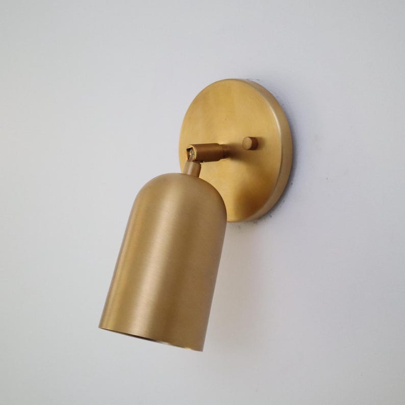 Minimalist Brass Wall Sconce – Sleek Modern Accent Light with Adjustable Shade