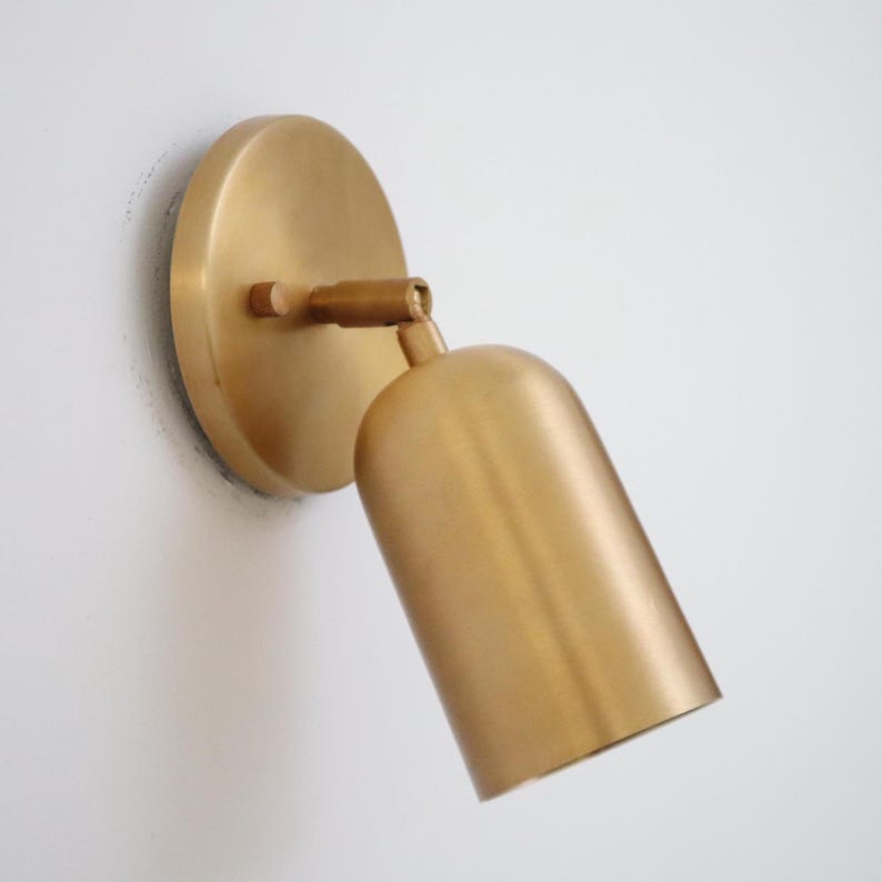 Minimalist Brass Wall Sconce – Sleek Modern Accent Light with Adjustable Shade
