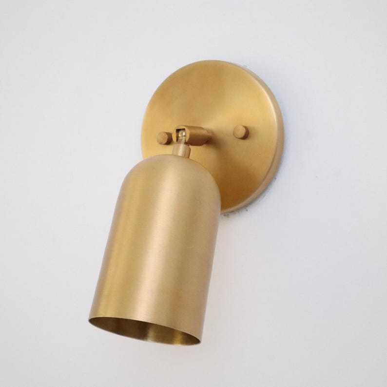 Minimalist Brass Wall Sconce – Sleek Modern Accent Light with Adjustable Shade