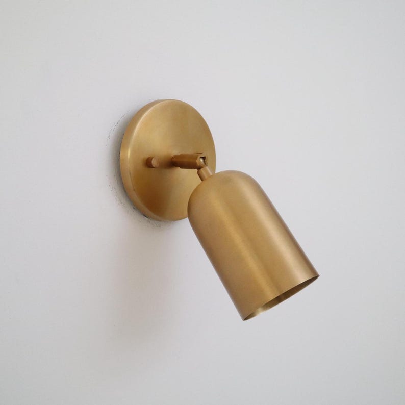 Minimalist Brass Wall Sconce – Sleek Modern Accent Light with Adjustable Shade